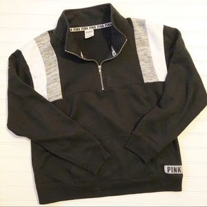 Victoria’s Secret Pink Black 1/4 Zip Pullover M
